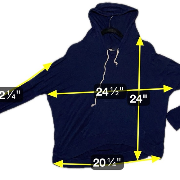 Anthropologie Navy Pullover Hoodie Slouchy Lightweight Cozy Boho Streetwear XL - Picture 8 of 11